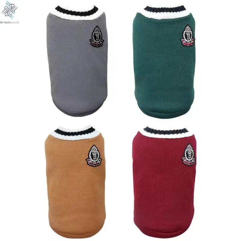 Pet Cat Solid Costume Autumn Winter Christmas Sweater For Small Dogs Kitten Pullover Puppy Vest Clothes Kitty Jacket Outfits Ai-TechWorld 