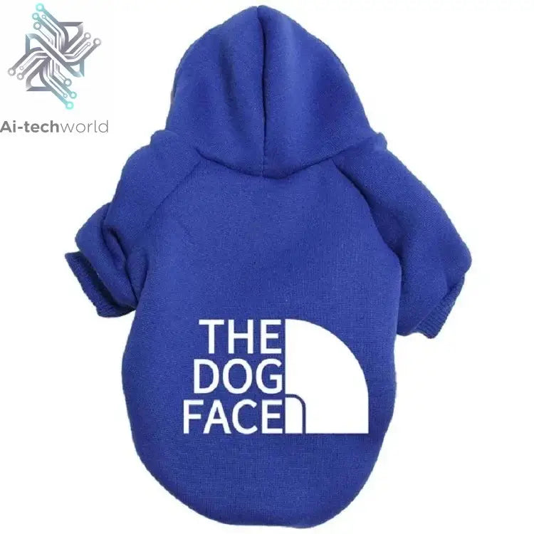 Pet Dog Hoodies Autumn and Winter Season Large Dog Clothes Dog Face Text Pattern French Bulldog Labrador Jacket Clothing Ai-TechWorld 