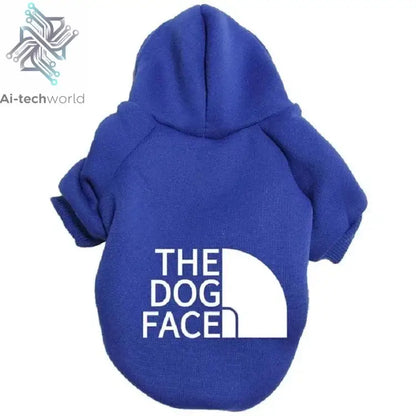 Pet Dog Hoodies Autumn and Winter Season Large Dog Clothes Dog Face Text Pattern French Bulldog Labrador Jacket Clothing Ai-TechWorld 