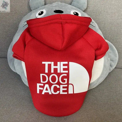 Pet Dog Hoodies Autumn and Winter Season Large Dog Clothes Dog Face Text Pattern French Bulldog Labrador Jacket Clothing Ai-TechWorld 