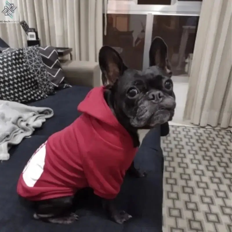 Pet Dog Hoodies Autumn and Winter Season Large Dog Clothes Dog Face Text Pattern French Bulldog Labrador Jacket Clothing Ai-TechWorld 