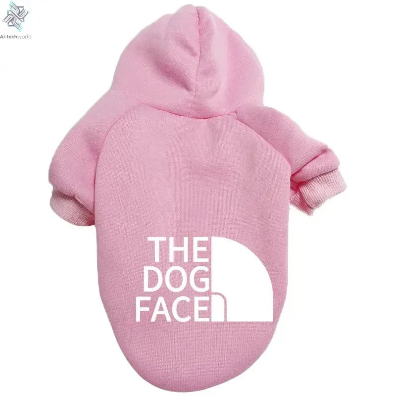 Pet Dog Hoodies Autumn and Winter Season Large Dog Clothes Dog Face Text Pattern French Bulldog Labrador Jacket Clothing Ai-TechWorld 