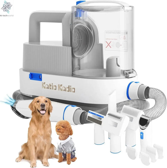Pet Grooming Kit,5in1 Dog Grooming Kit with 2 Suction Mode,Low Noise Dog Hair Remover,Dog Vacuums for Hair Cleaning for Shedding Ai-TechWorld 