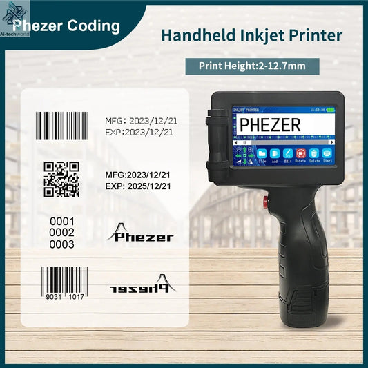 Phezer P17 Handheld Inkjet Printer - Expiry & Batch Code Printing Ai-TechWorld