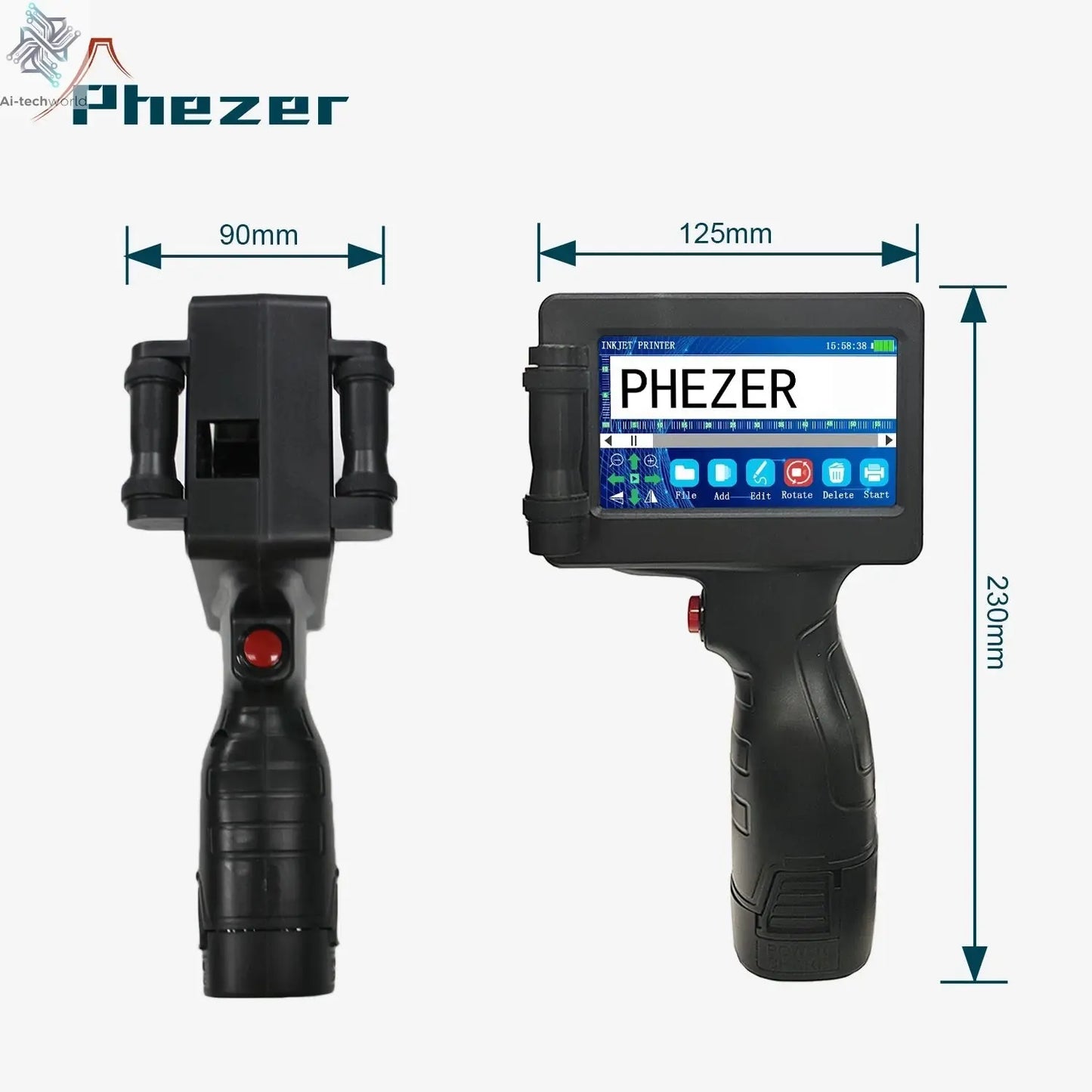 Phezer P17 Handheld Inkjet Printer - Expiry & Batch Code Printing Ai-TechWorld