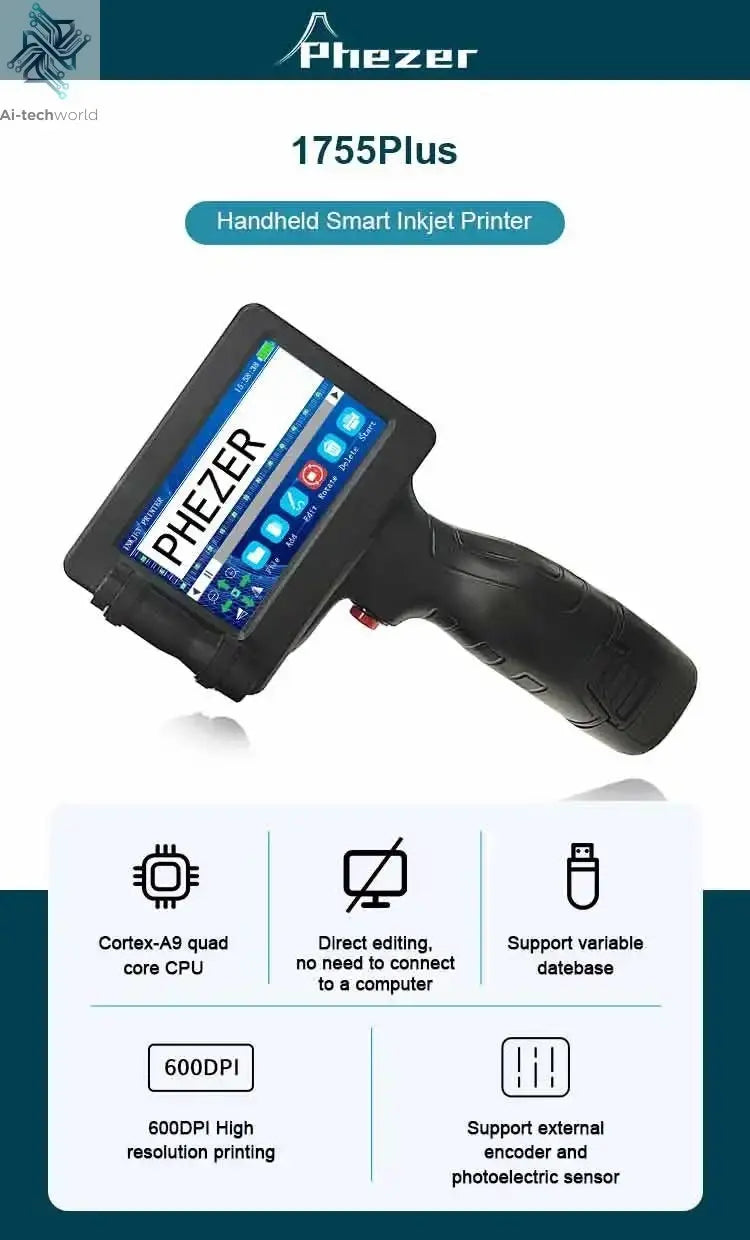 Phezer P17 Handheld Inkjet Printer - Expiry & Batch Code Printing Ai-TechWorld