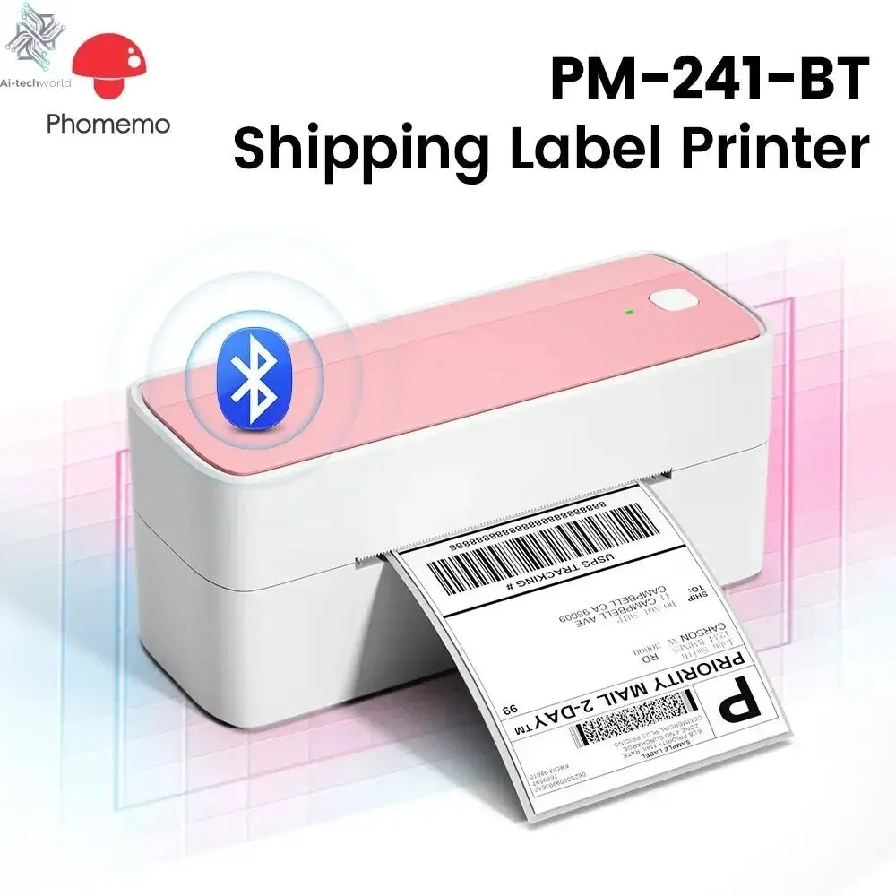 Phomemo 241 Bluetooth Thermal Label Printer Wireless Small Shipping Label Printer 4X6 Compatible with iPhone Android Mac Window Ai-TechWorld