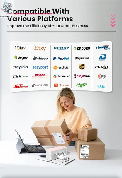 Phomemo 241 Bluetooth Thermal Label Printer Wireless Small Shipping Label Printer 4X6 Compatible with iPhone Android Mac Window Ai-TechWorld