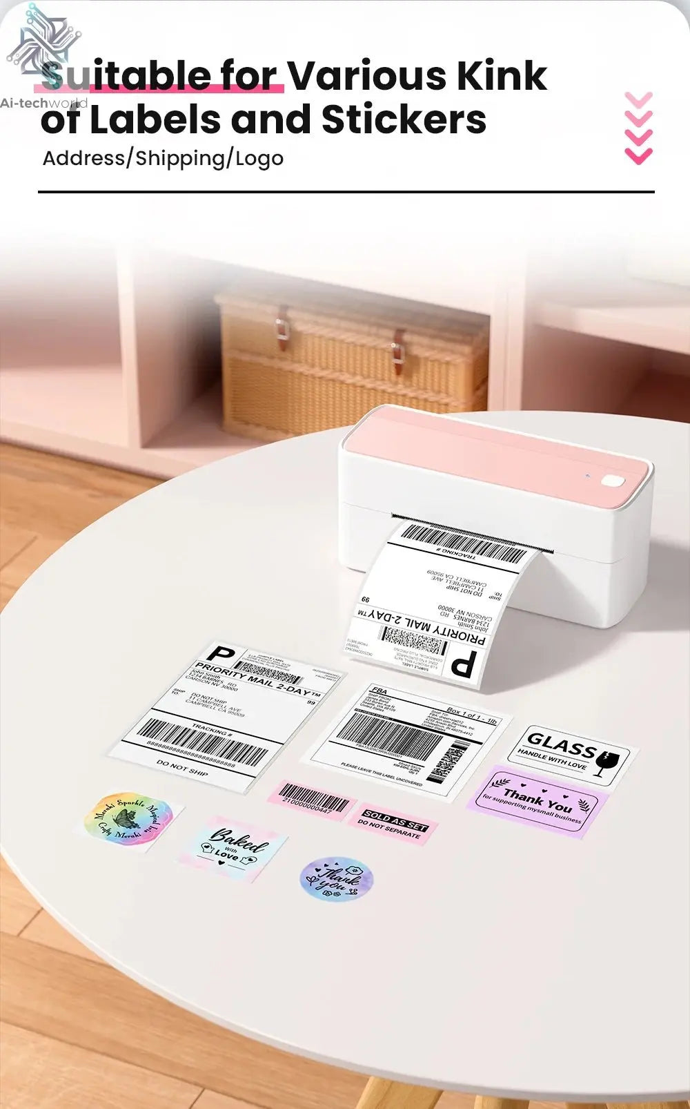 Phomemo 241 Bluetooth Thermal Label Printer Wireless Small Shipping Label Printer 4X6 Compatible with iPhone Android Mac Window Ai-TechWorld