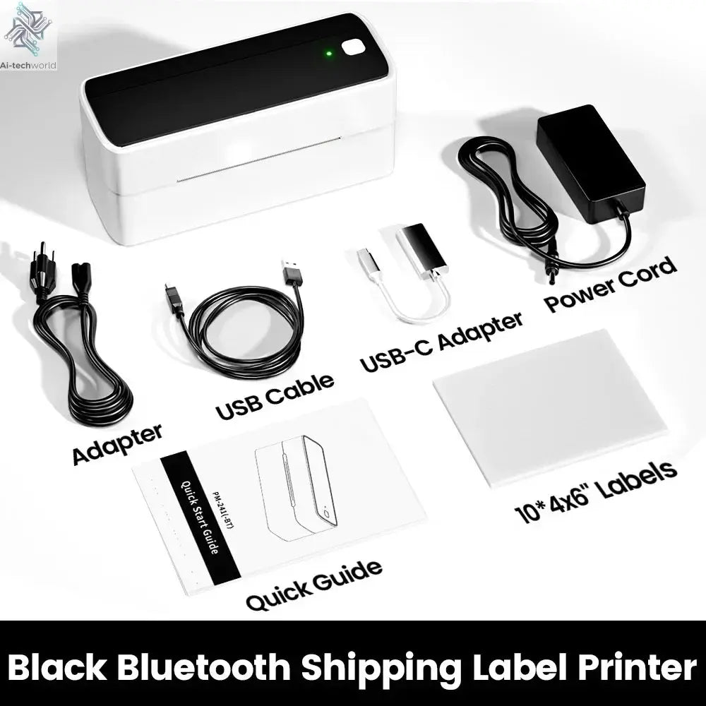 Phomemo 241 Bluetooth Thermal Label Printer Wireless Small Shipping Label Printer 4X6 Compatible with iPhone Android Mac Window Ai-TechWorld