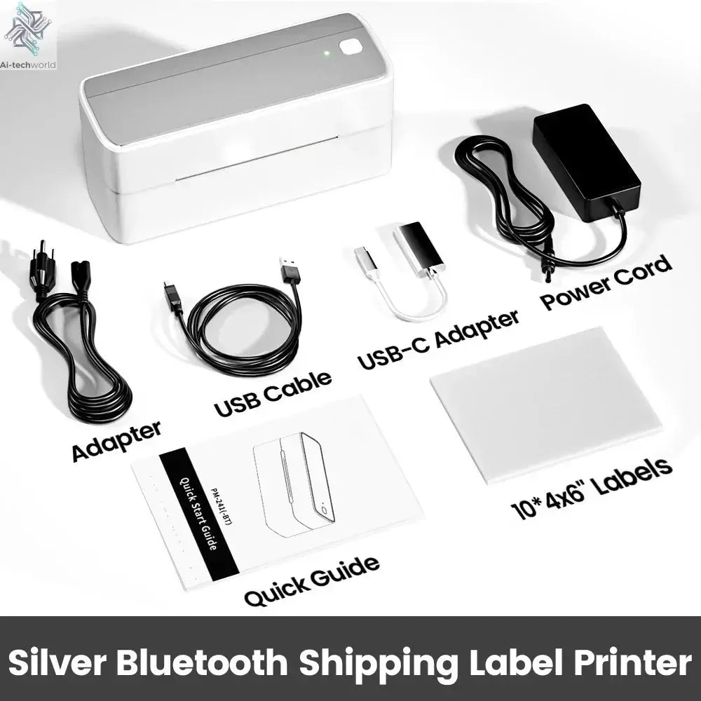 Phomemo 241 Bluetooth Thermal Label Printer Wireless Small Shipping Label Printer 4X6 Compatible with iPhone Android Mac Window Ai-TechWorld