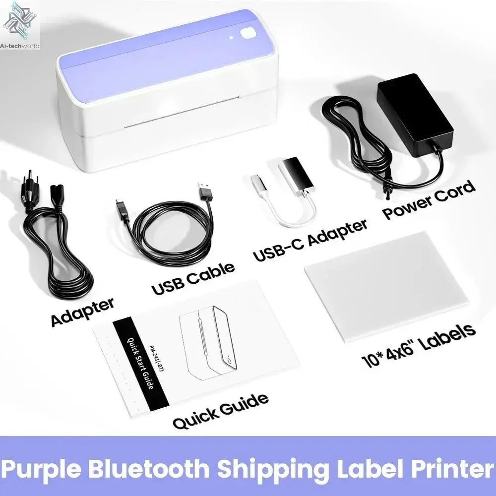 Phomemo 241 Bluetooth Thermal Label Printer Wireless Small Shipping Label Printer 4X6 Compatible with iPhone Android Mac Window Ai-TechWorld