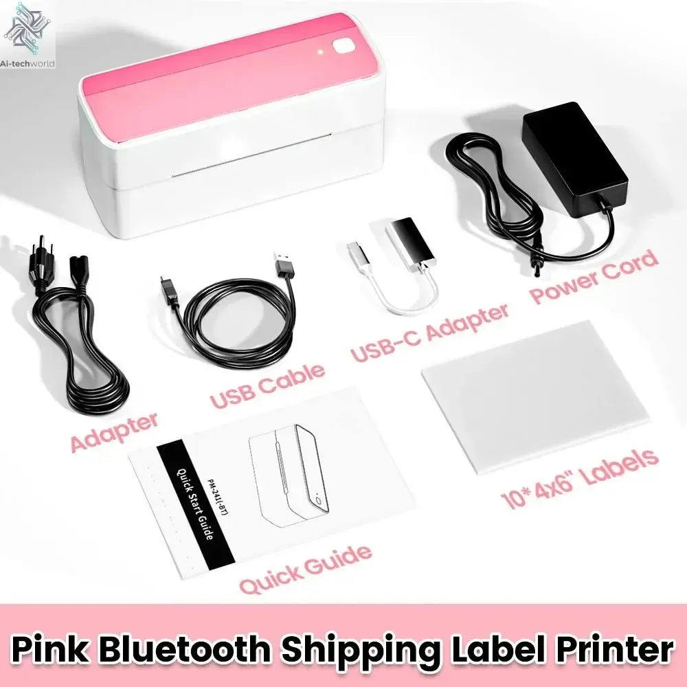 Phomemo 241 Bluetooth Thermal Label Printer Wireless Small Shipping Label Printer 4X6 Compatible with iPhone Android Mac Window Ai-TechWorld