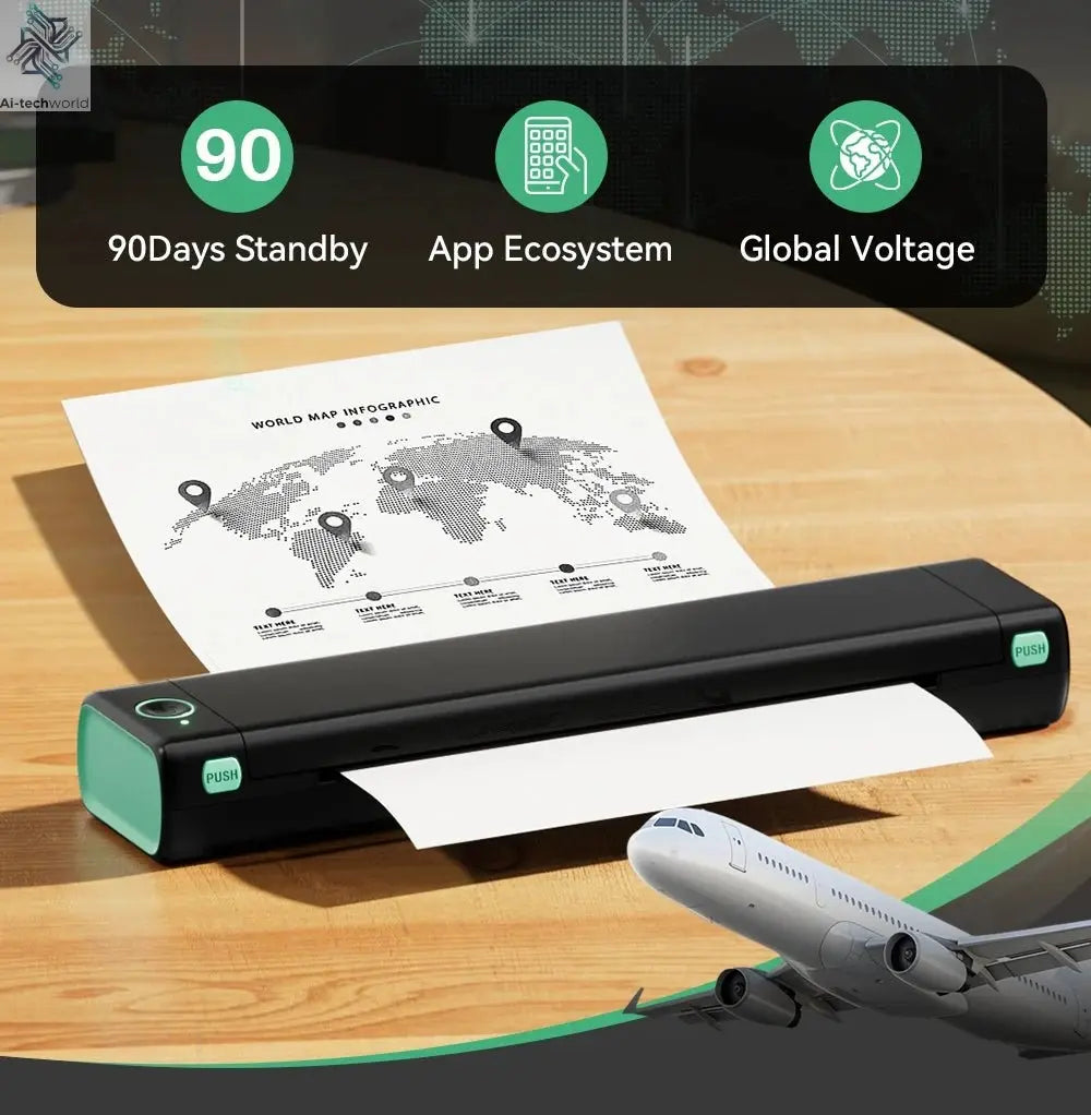 Phomemo M08F Wireless Thermal Printer: Portable Label Maker for Home Office Shipping Ai-TechWorld