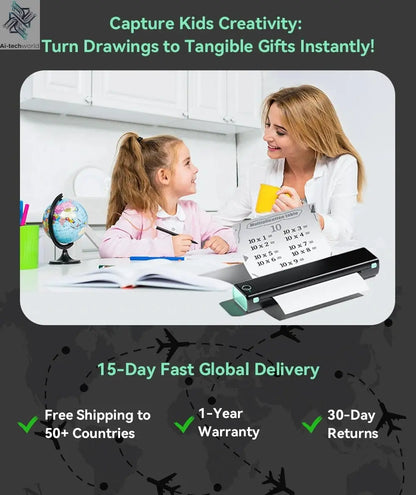 Phomemo M08F Wireless Thermal Printer: Portable Label Maker for Home Office Shipping Ai-TechWorld