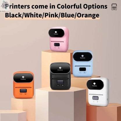 Phomemo M110 Mini Portable Thermal Printer Self-adhesive Label Printer For 3/5/10 rolss Stickers Label Maker Printer Without Ink Ai-TechWorld