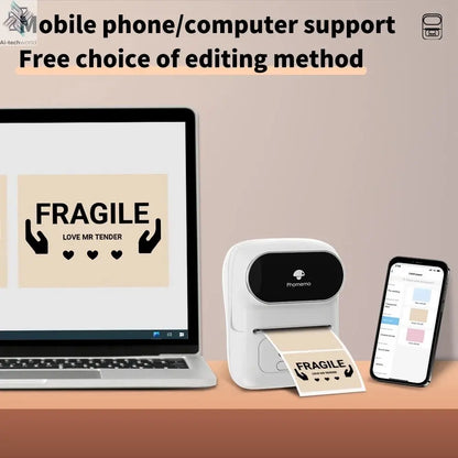 Phomemo M110 Mini Portable Thermal Printer Self-adhesive Label Printer For 3/5/10 rolss Stickers Label Maker Printer Without Ink Ai-TechWorld