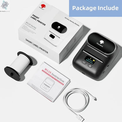Phomemo M110 Mini Portable Thermal Printer Self-adhesive Label Printer For 3/5/10 rolss Stickers Label Maker Printer Without Ink Ai-TechWorld
