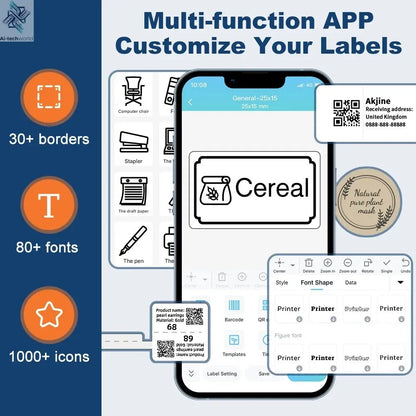 Phomemo M110 Self-adhesive Smart Thermal Label Printer for Business,Barcode Label, Price Tag, Address Wireless Sticker Printer Ai-TechWorld