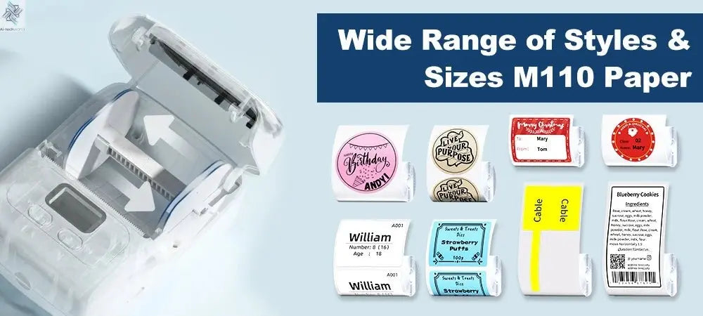 Phomemo M110 Self-adhesive Smart Thermal Label Printer for Business,Barcode Label, Price Tag, Address Wireless Sticker Printer Ai-TechWorld