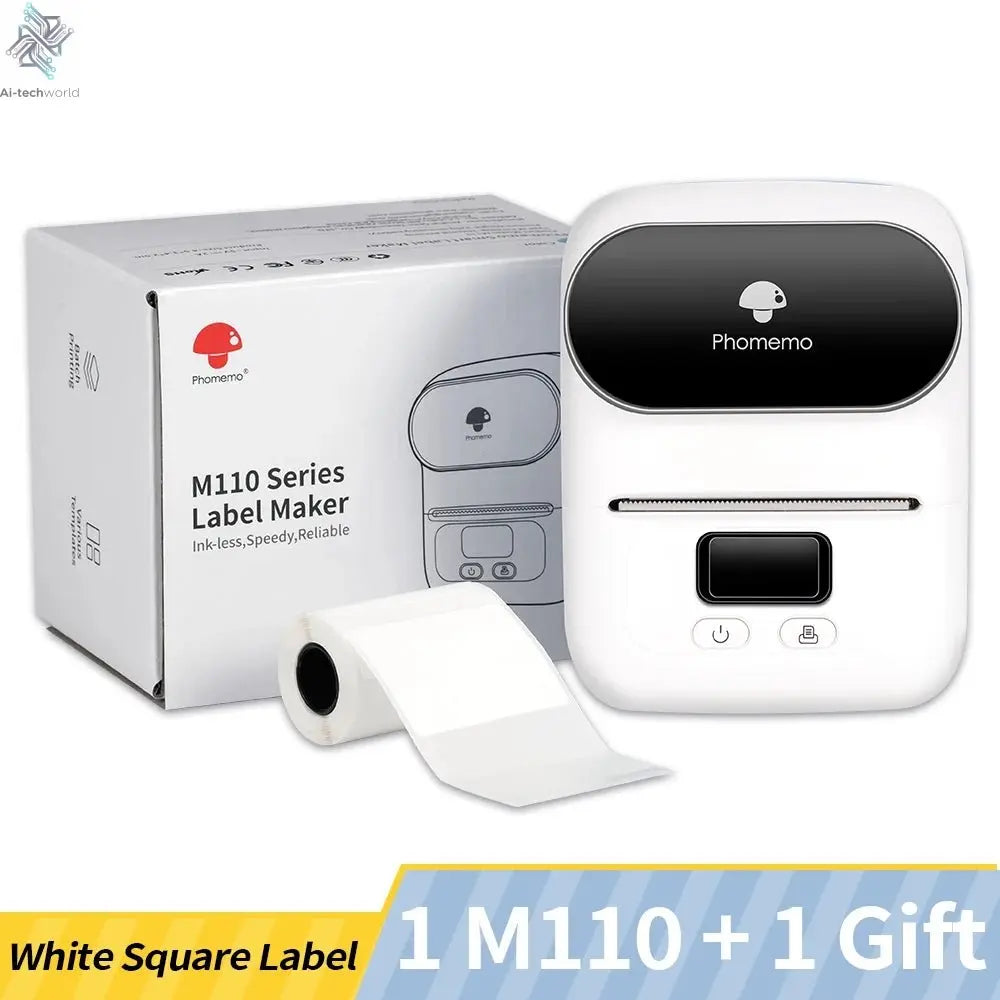Phomemo M110 Self-adhesive Smart Thermal Label Printer for Business,Barcode Label, Price Tag, Address Wireless Sticker Printer Ai-TechWorld