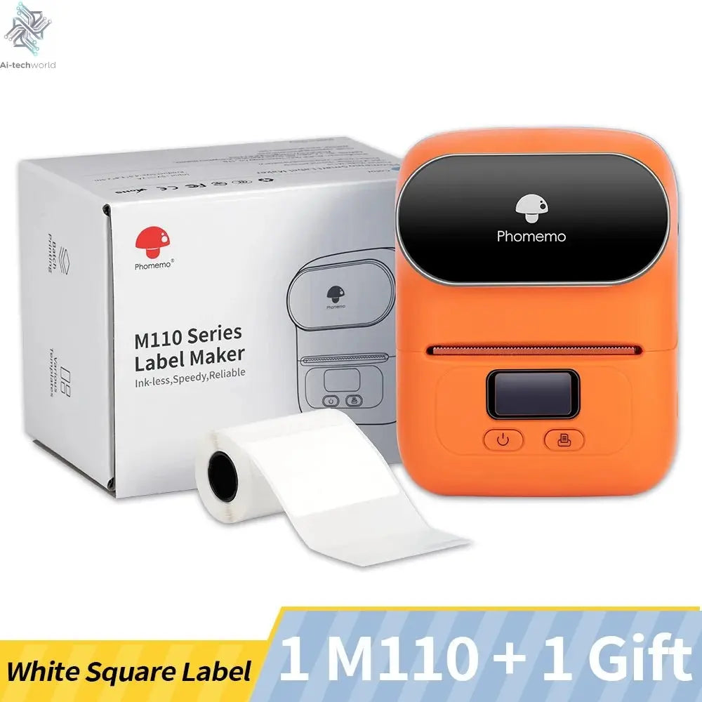 Phomemo M110 Self-adhesive Smart Thermal Label Printer for Business,Barcode Label, Price Tag, Address Wireless Sticker Printer Ai-TechWorld