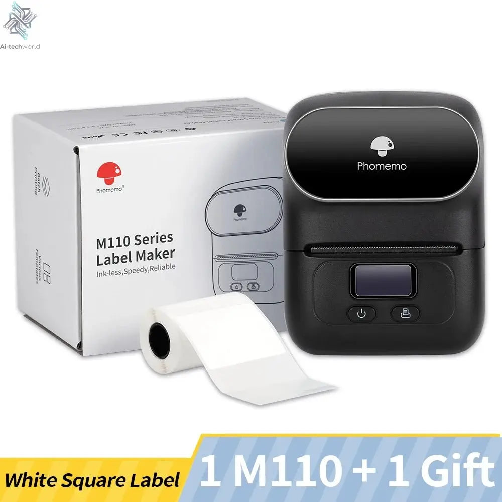 Phomemo M110 Self-adhesive Smart Thermal Label Printer for Business,Barcode Label, Price Tag, Address Wireless Sticker Printer Ai-TechWorld