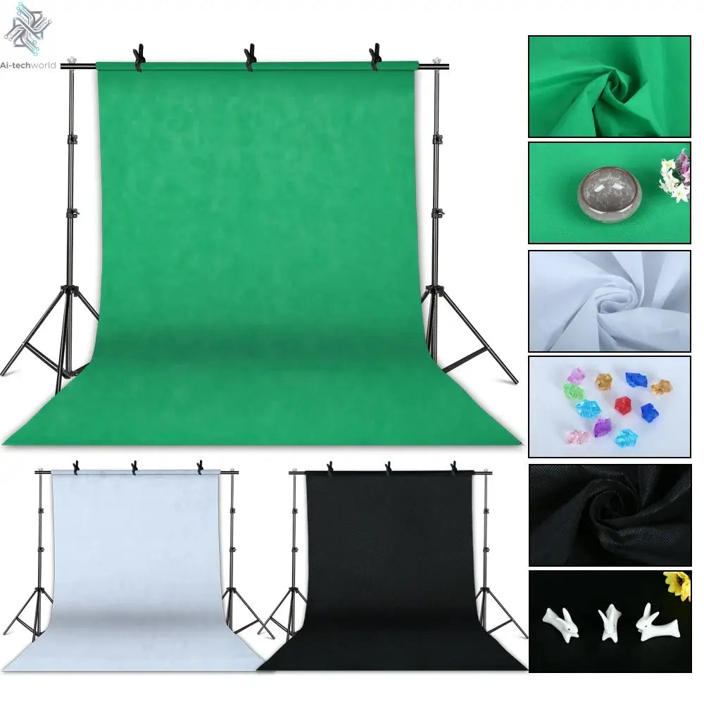 Photography Photo Studio Softbox Lighting Kit With 2.6x3M Background Frame 3pcs Backdrops Tripod Stand Reflector Board 4Umbrella Ai-TechWorld 