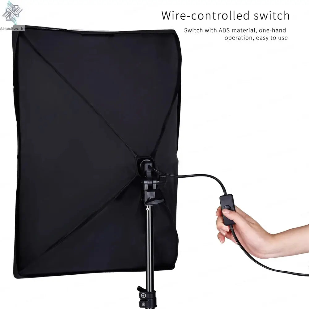 Photography Photo Studio Softbox Lighting Kit With 2.6x3M Background Frame 3pcs Backdrops Tripod Stand Reflector Board 4Umbrella Ai-TechWorld 