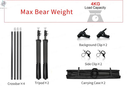 Photography Photo Studio Softbox Lighting Kit With 2.6x3M Background Frame 3pcs Backdrops Tripod Stand Reflector Board 4Umbrella Ai-TechWorld 