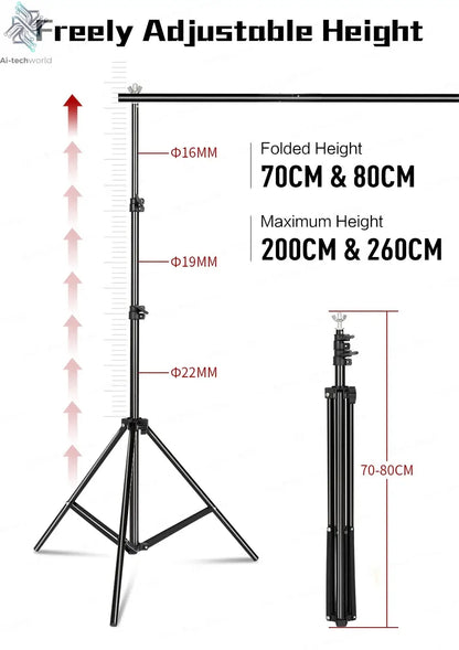 Photography Photo Studio Softbox Lighting Kit With 2.6x3M Background Frame 3pcs Backdrops Tripod Stand Reflector Board 4Umbrella Ai-TechWorld 