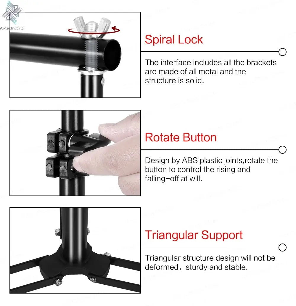 Photography Photo Studio Softbox Lighting Kit With 2.6x3M Background Frame 3pcs Backdrops Tripod Stand Reflector Board 4Umbrella Ai-TechWorld 