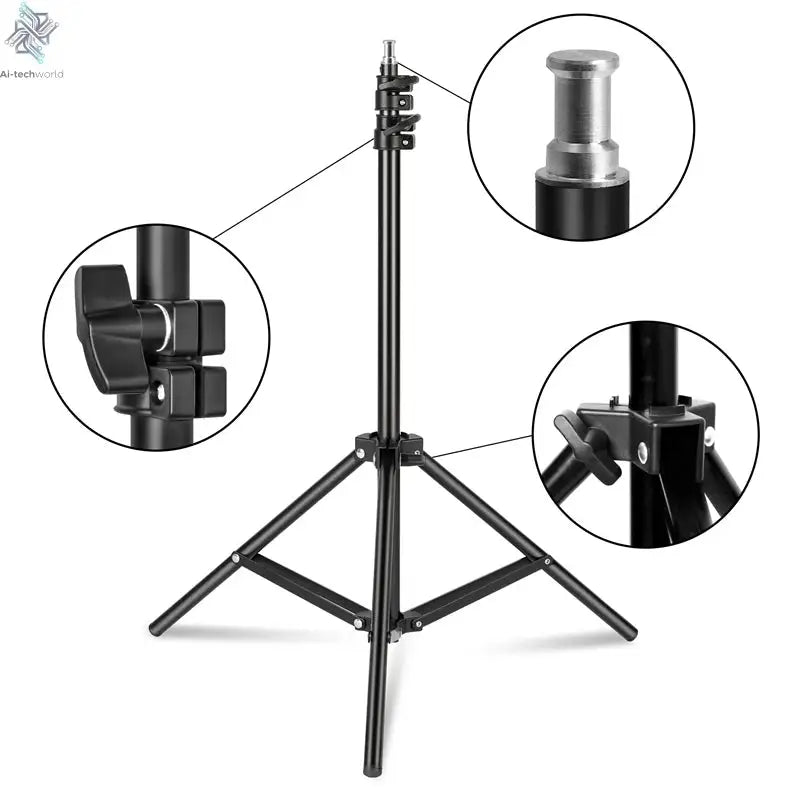 Photography Photo Studio Softbox Lighting Kit With 2.6x3M Background Frame 3pcs Backdrops Tripod Stand Reflector Board 4Umbrella Ai-TechWorld 