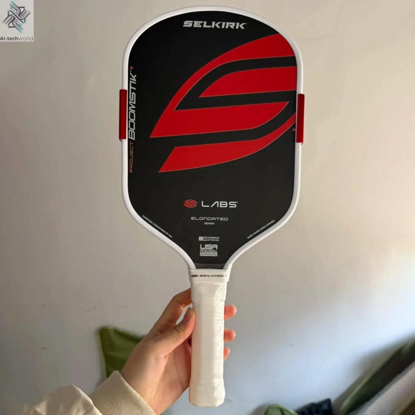 Pickleball Paddle Nonslip Elongated Handle Ergonomic Portable Versatile Professional Racquet for Indoor Outdoor Practicing Ai-TechWorld 