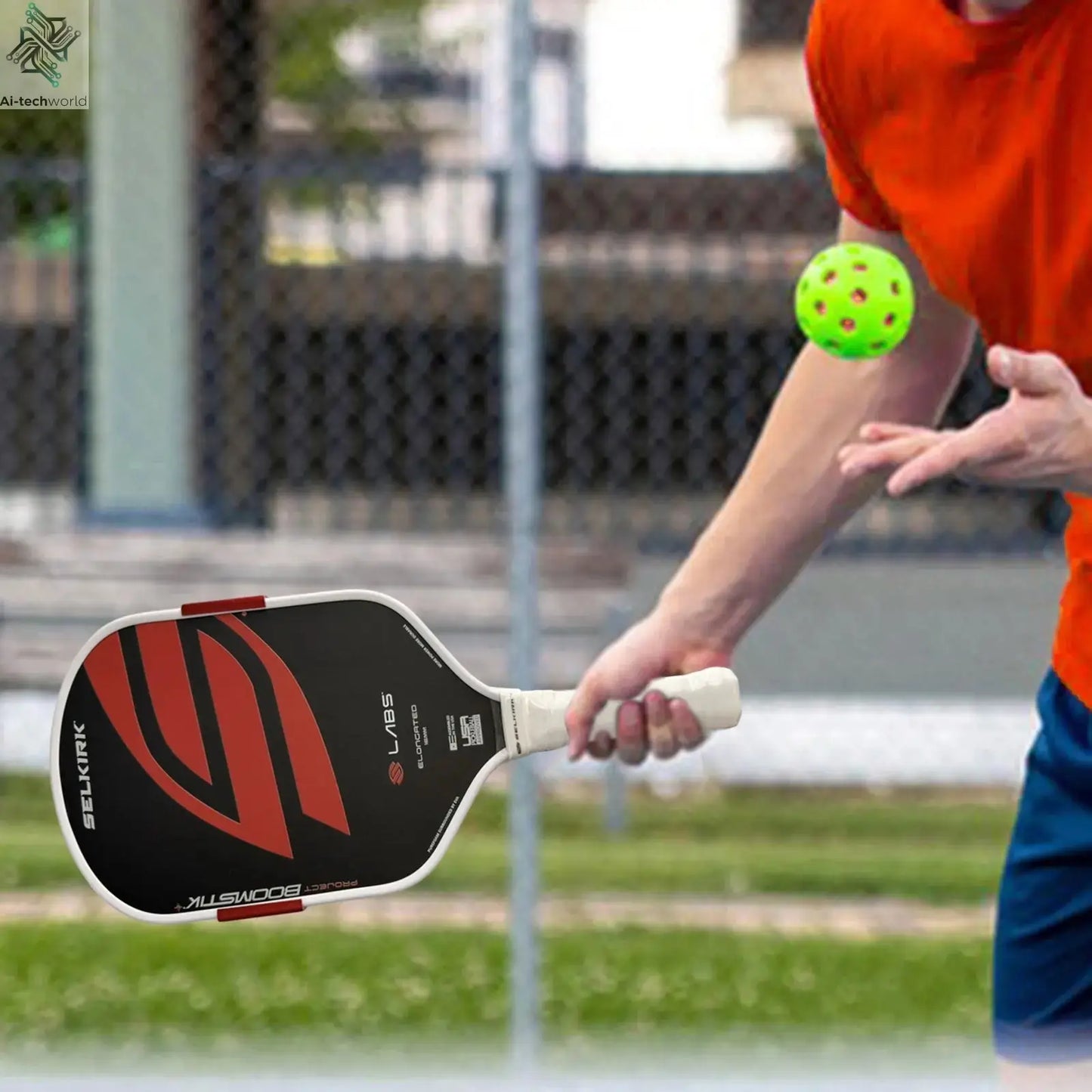 Pickleball Paddle Nonslip Elongated Handle Ergonomic Portable Versatile Professional Racquet for Indoor Outdoor Practicing Ai-TechWorld 