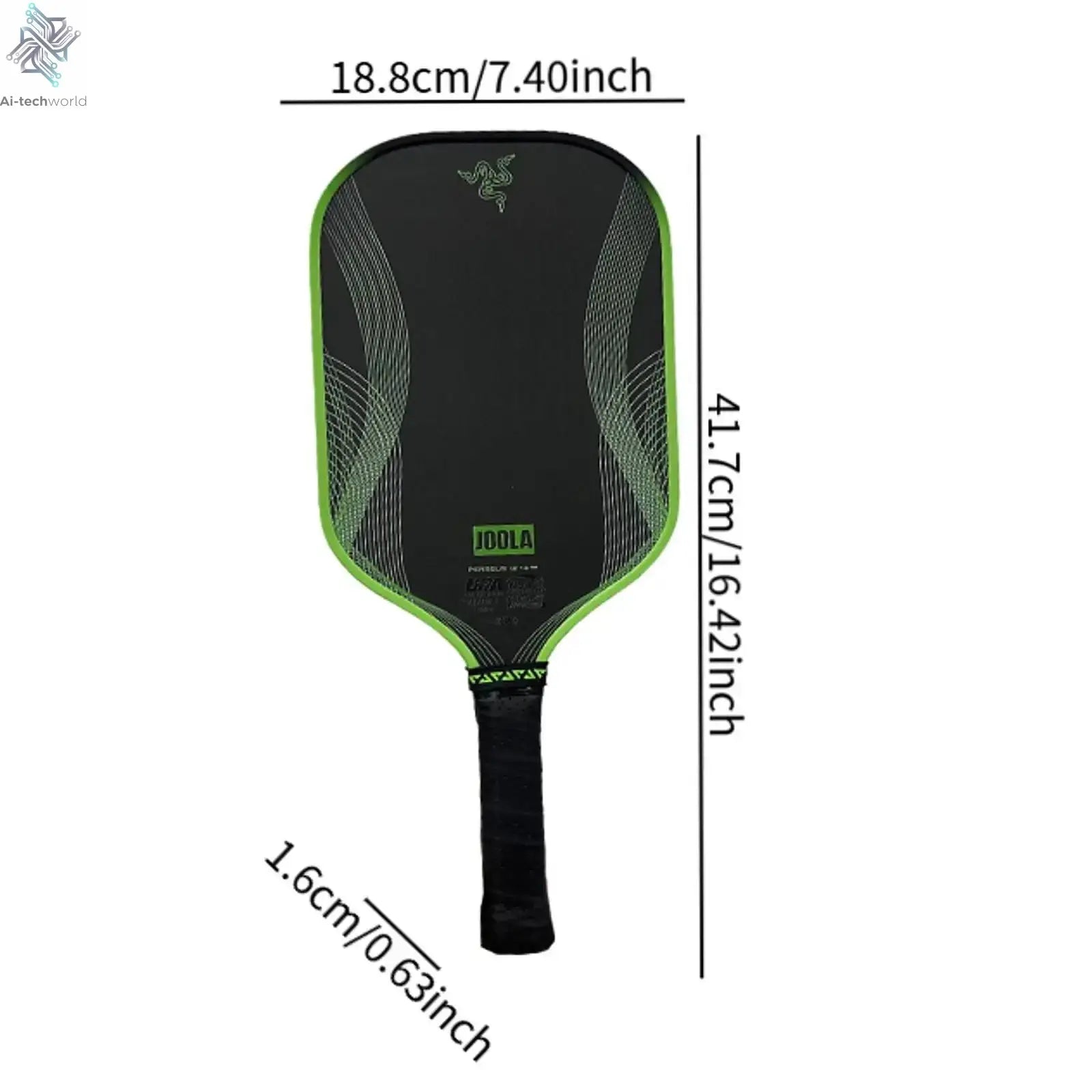 Pickleball Paddle Nonslip Elongated Handle Ergonomic Portable Versatile Professional Racquet for Indoor Outdoor Practicing Ai-TechWorld 