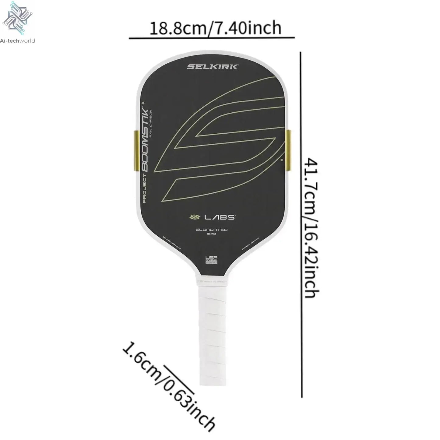 Pickleball Paddle Nonslip Elongated Handle Ergonomic Portable Versatile Professional Racquet for Indoor Outdoor Practicing Ai-TechWorld 