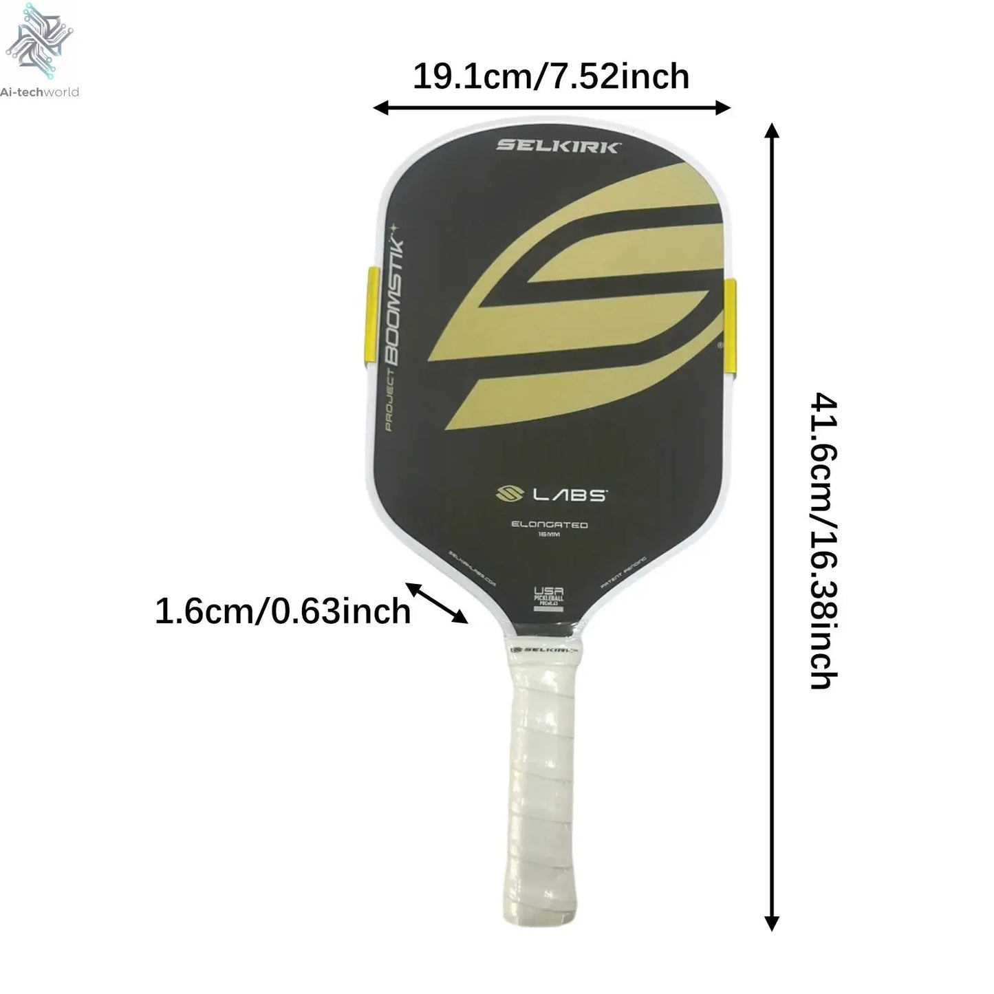 Pickleball Paddle Nonslip Elongated Handle Ergonomic Portable Versatile Professional Racquet for Indoor Outdoor Practicing Ai-TechWorld 