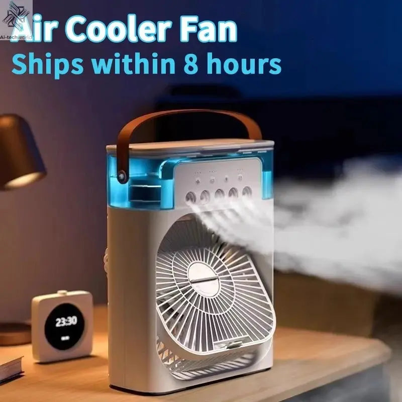 Portable 3-In-1 Fan Air Cooler w/ LED Night Light - Versatile Office/Home Cooling Solution Ai-TechWorld