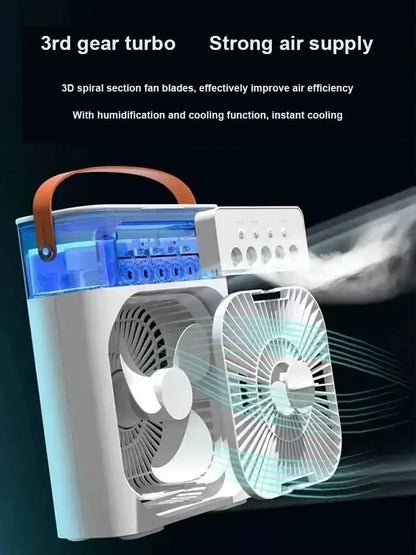 Portable 3-In-1 Fan Air Cooler w/ LED Night Light - Versatile Office/Home Cooling Solution Ai-TechWorld