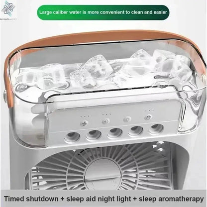 Portable 3-In-1 Fan Air Cooler w/ LED Night Light - Versatile Office/Home Cooling Solution Ai-TechWorld