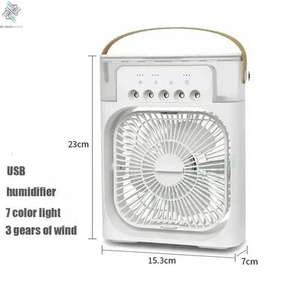 Portable 3-In-1 Fan Air Cooler w/ LED Night Light - Versatile Office/Home Cooling Solution Ai-TechWorld