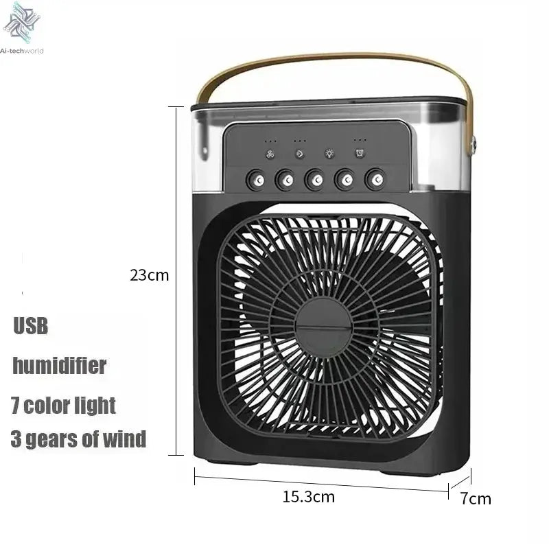Portable 3-In-1 Fan Air Cooler w/ LED Night Light - Versatile Office/Home Cooling Solution Ai-TechWorld