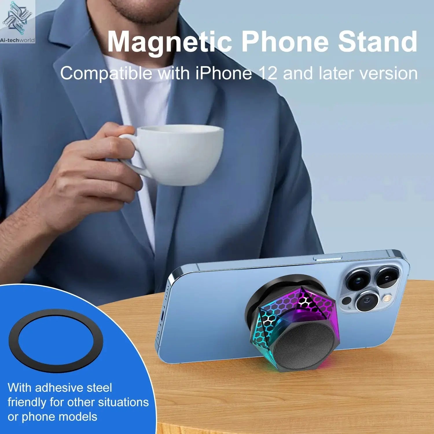 Portable Bluetooth Speakers 5W for Mobile Phone G200 Mini Cooler Sound Box for Computer Car Music Magnetic Wireless Megaphone Ai-TechWorld 