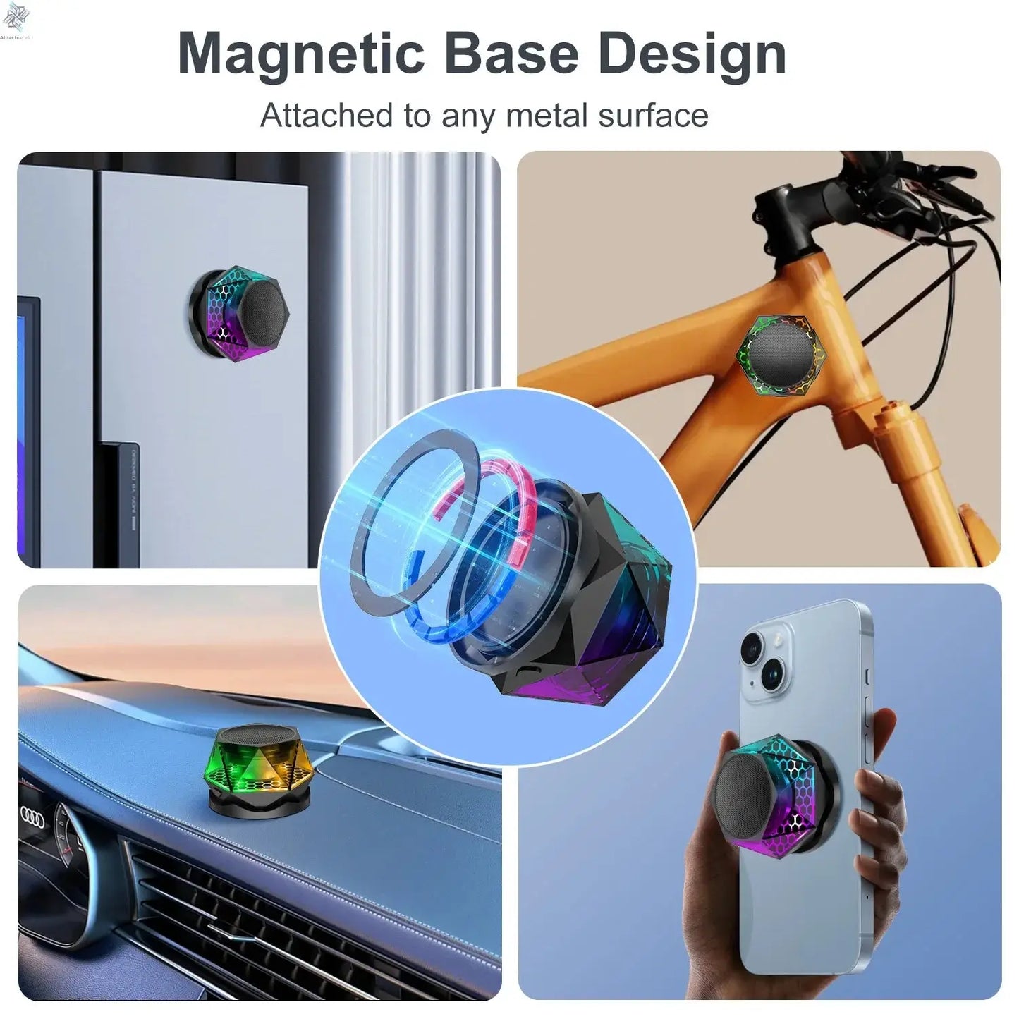 Portable Bluetooth Speakers 5W for Mobile Phone G200 Mini Cooler Sound Box for Computer Car Music Magnetic Wireless Megaphone Ai-TechWorld 