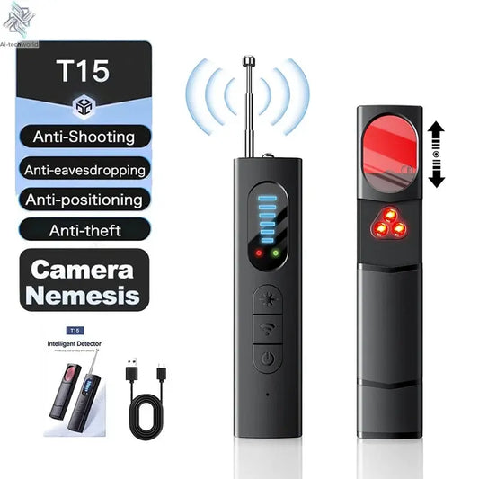 Portable Camera Detector Anti-Spy Car GPS Tracker Listening Device bug RF Wireless All Signal Scanner Gadget Security Protection Ai-TechWorld 