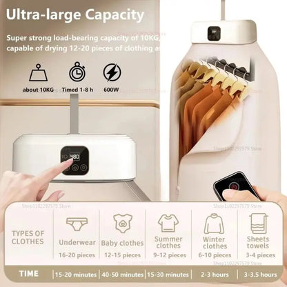 Portable Home Multifunctional Dryer Foldable Travel Clothing Dryer 600W Quick Drying Dryer Sterilization And Removal Of Mites - Ai - TechWorld