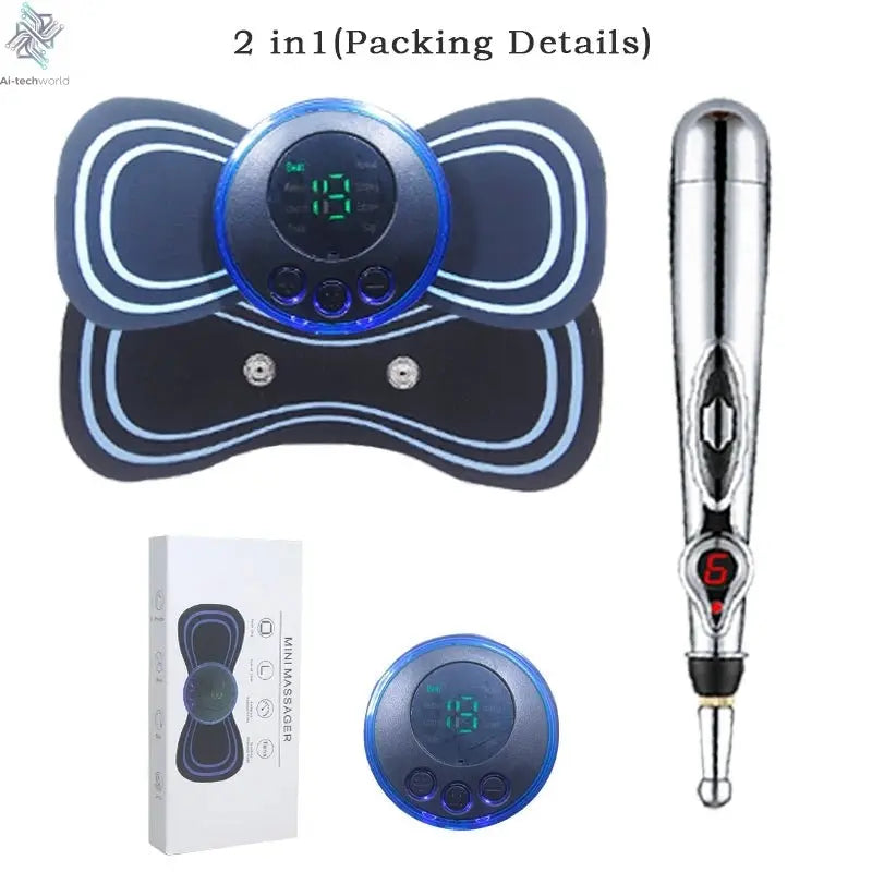 Portable Massage Foot Pad Massage Patch Massage Pen Cervical Neck and Back Full Body Massage Combination Set - Ai - TechWorld