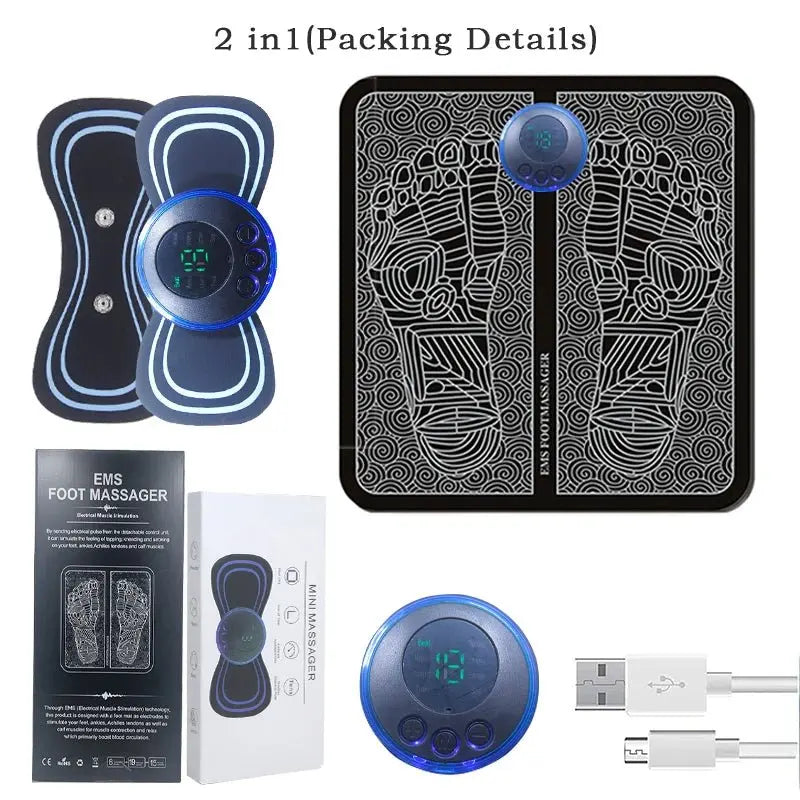 Portable Massage Foot Pad Massage Patch Massage Pen Cervical Neck and Back Full Body Massage Combination Set - Ai - TechWorld