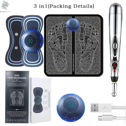 Portable Massage Foot Pad Massage Patch Massage Pen Cervical Neck and Back Full Body Massage Combination Set - Ai - TechWorld